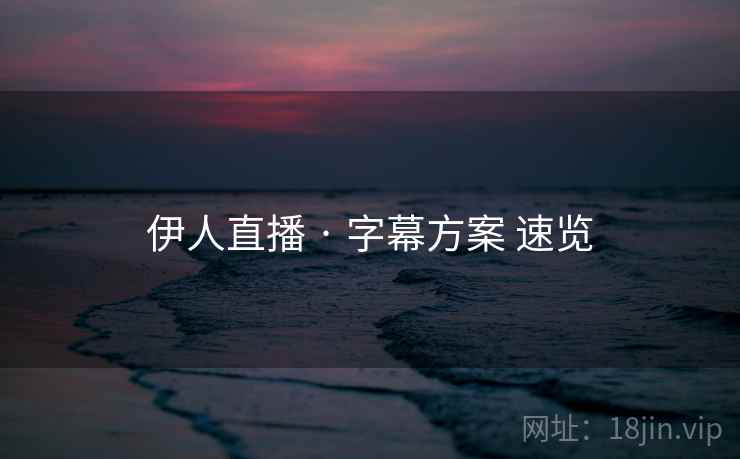 伊人直播 · 字幕方案 速览