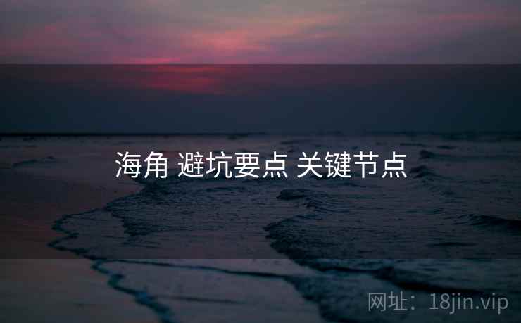 海角 避坑要点 关键节点