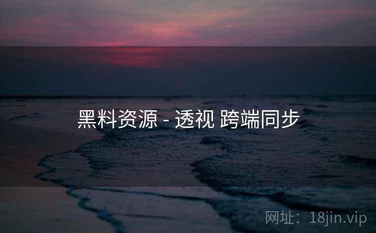 黑料资源 - 透视 跨端同步