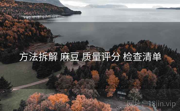 方法拆解 麻豆 质量评分 检查清单
