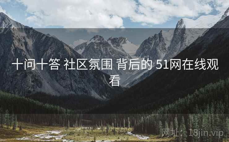 十问十答 社区氛围 背后的 51网在线观看