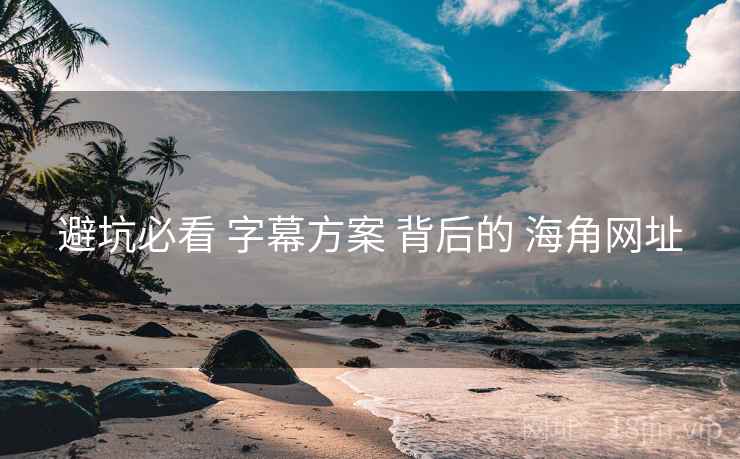 避坑必看 字幕方案 背后的 海角网址